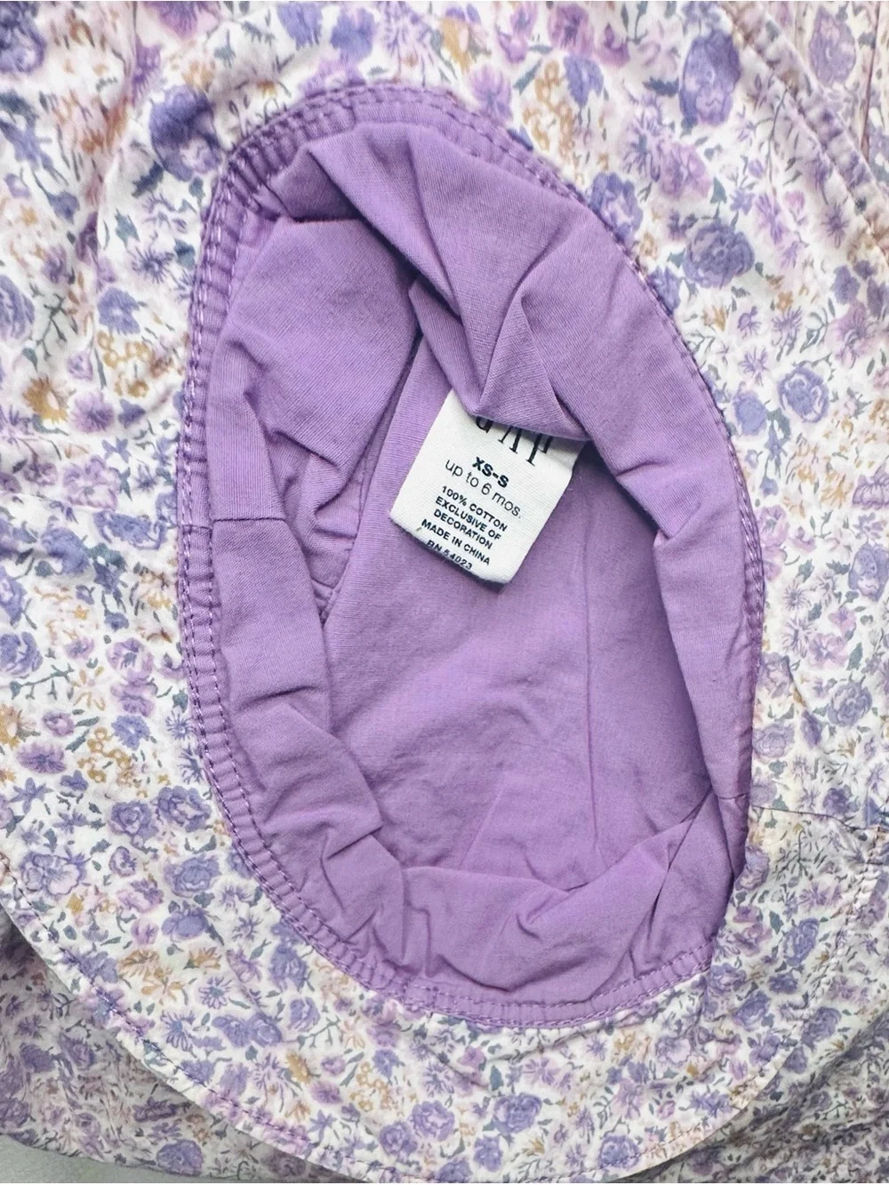 GAP Lavender Floral Dress Set with Matching Hat